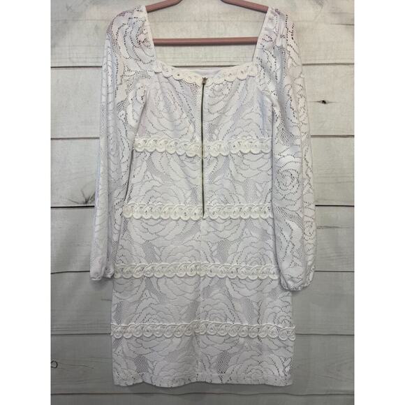 Lilly Pulitzer White Lace Dress Size 4 Classy Roses - Picture 6 of 6